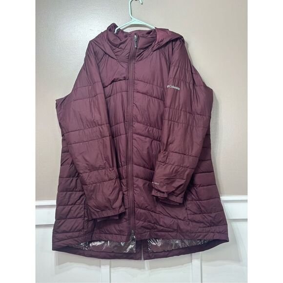 Columbia Karis Gale II Maroon Long Hooded Winter Coat Jacket Women's 3XL - Picture 2 of 15